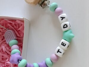 Бебешки клипс за залъгалка с име по ваш избор