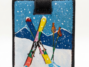 Ръчно рисувано портмоне /по поръчка "Ski Time"