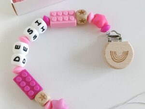 Бебешки силиконов клипс за залъгалки с име по ваше желание