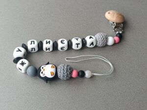 Персонализиран бебешки клипс "Пингвинче" BPA Free
